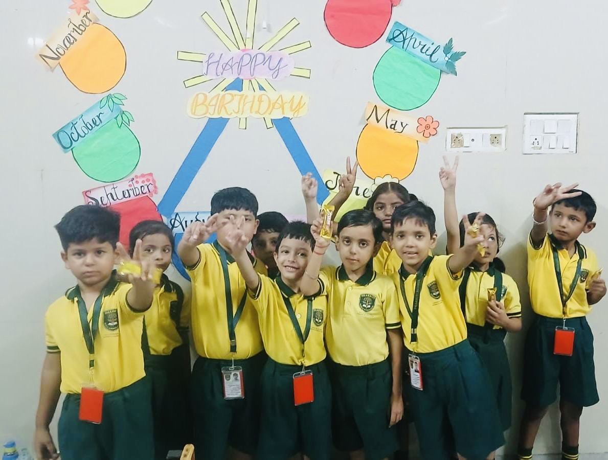 Students celebrating a birthday together
