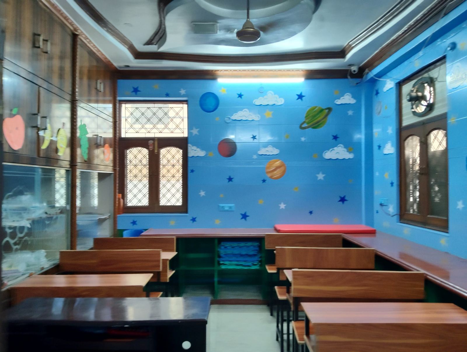 Prakriti classroom decorated with a starry night theme